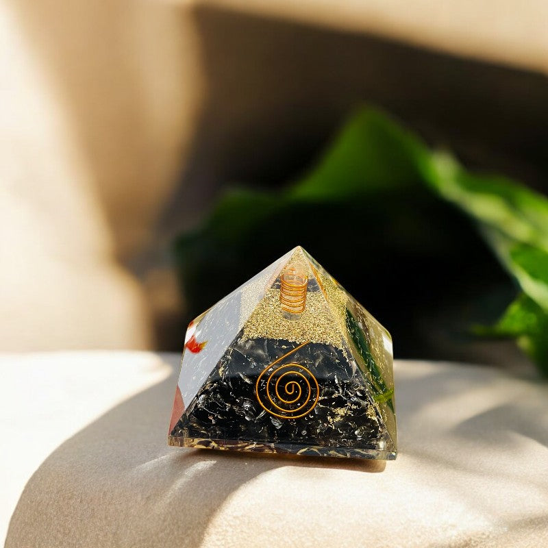 Obsidian Pyramid with Inlays