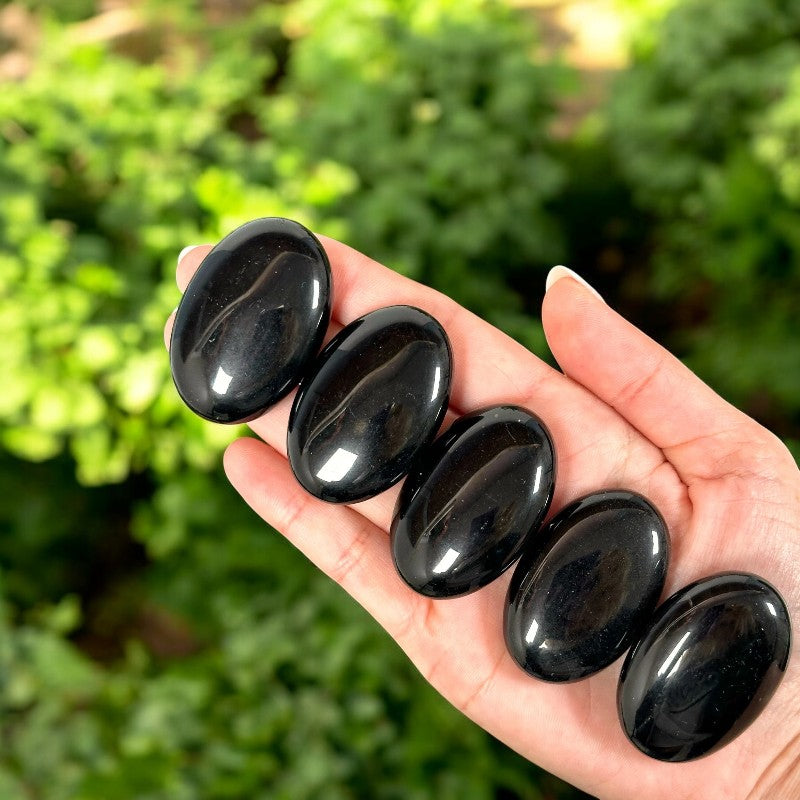 Black Obsidian Palm Stone