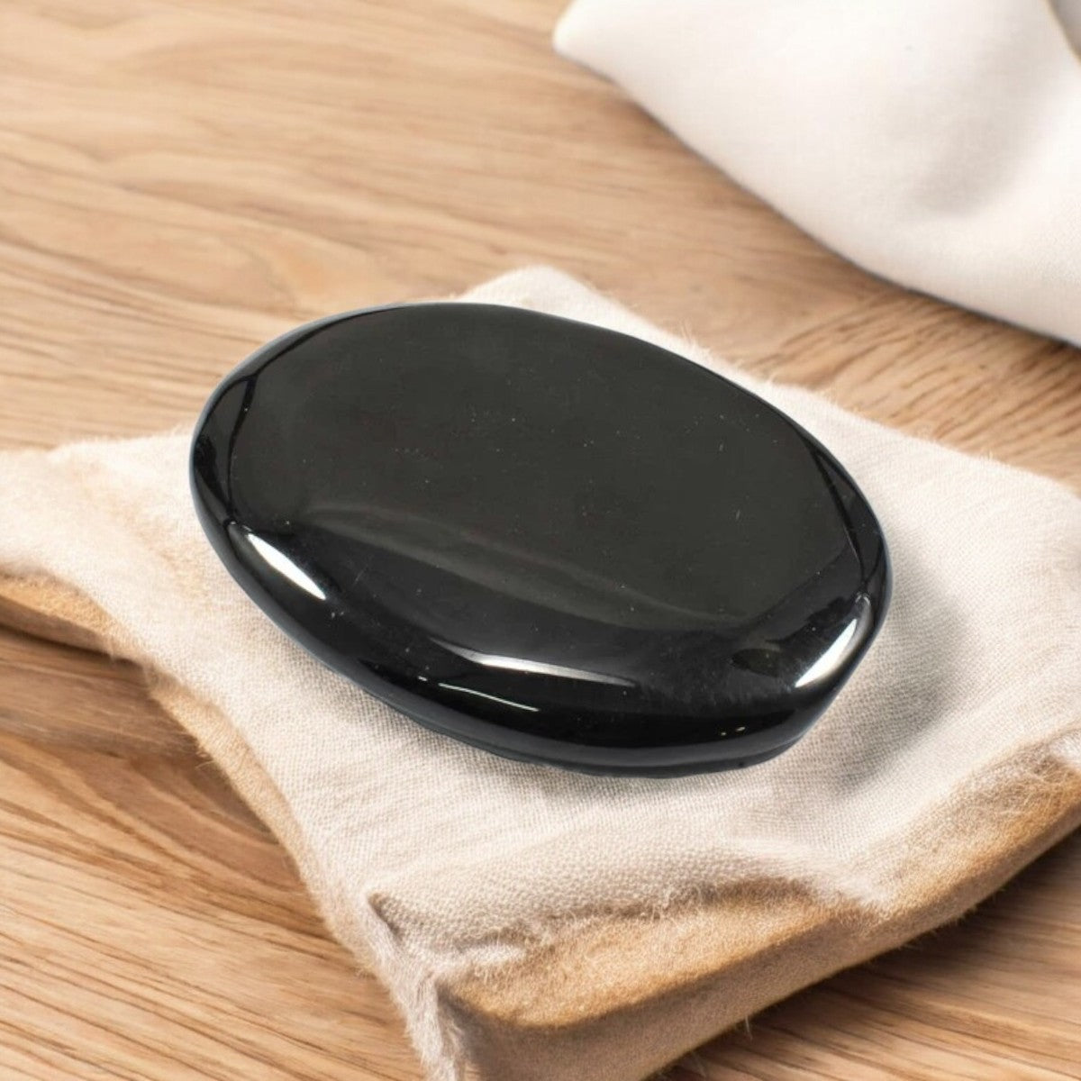 Black Obsidian Palm Stone