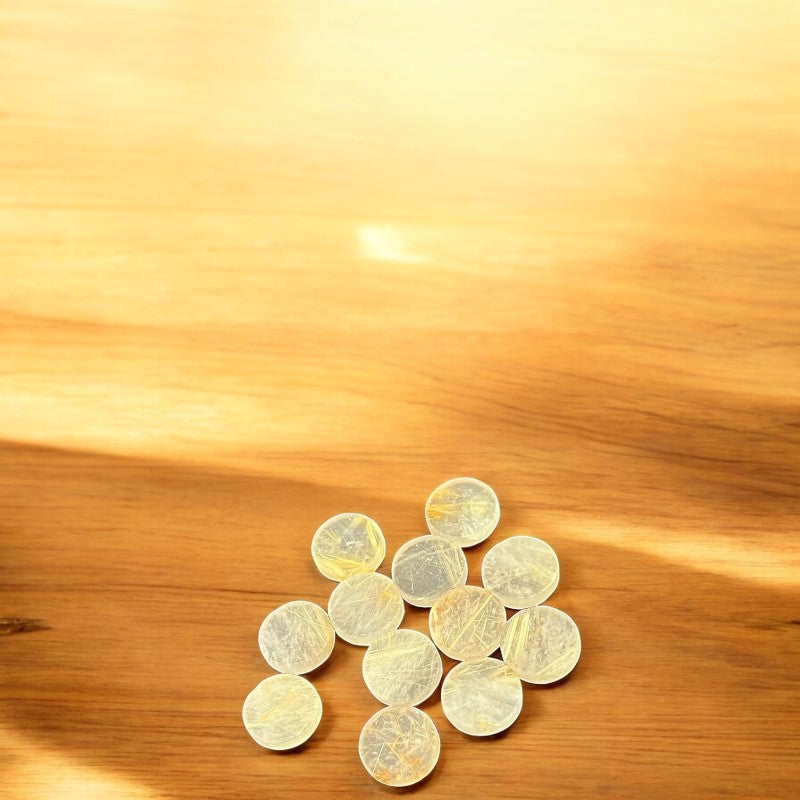 Golden Rutile Quartz Coin