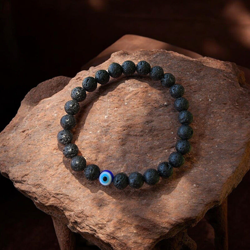 Lava with Evil Eye Bracelets