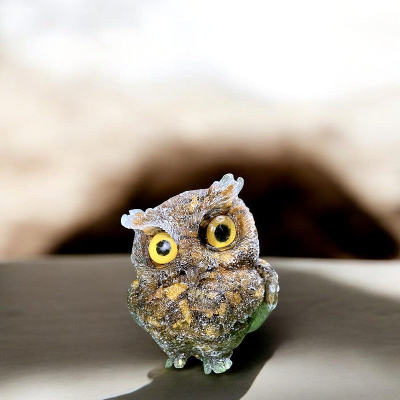 Tiger Eye Owl Figurine