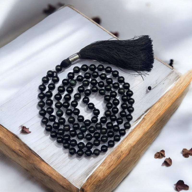 Black Obsidian Mala Beads