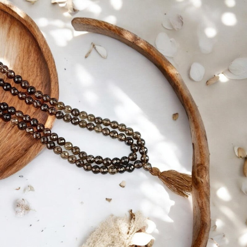 Smoky Quartz Mala Beads