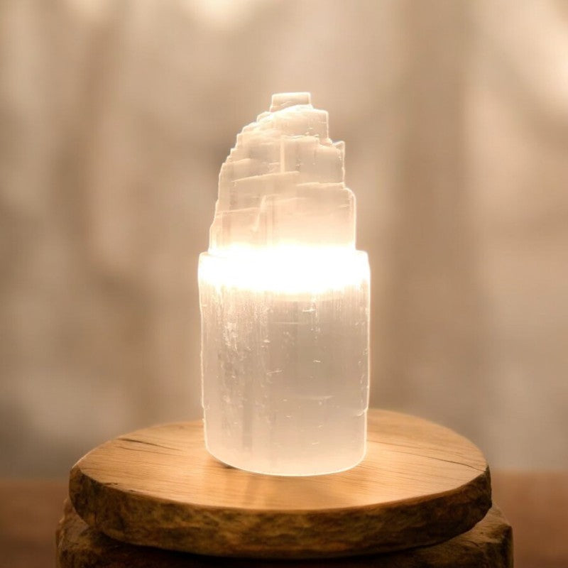 Selenite Tower Lamp