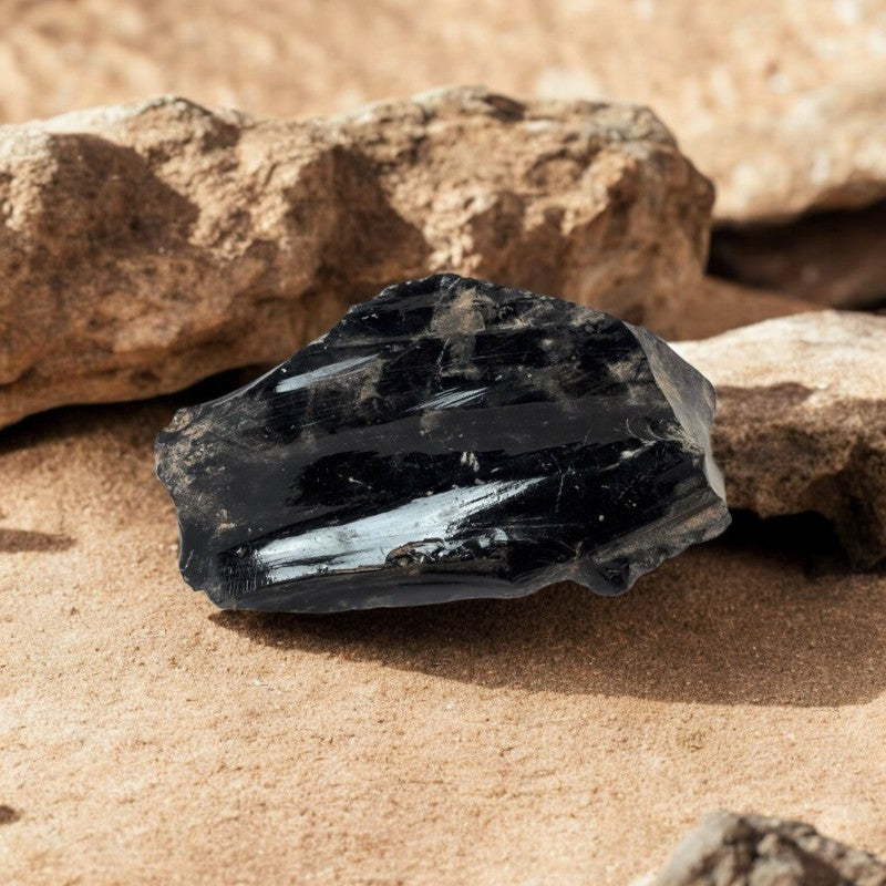 Black Obsidian Raw Stones