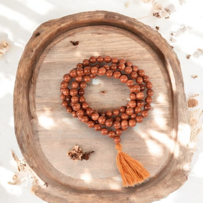 Sunstone Mala Beads