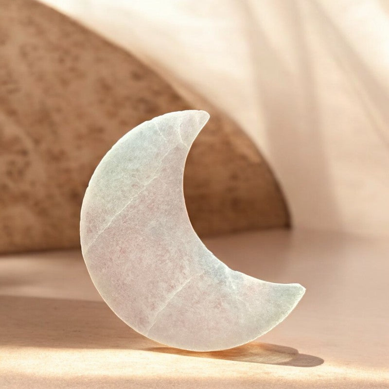 Selenite Crescent Moon