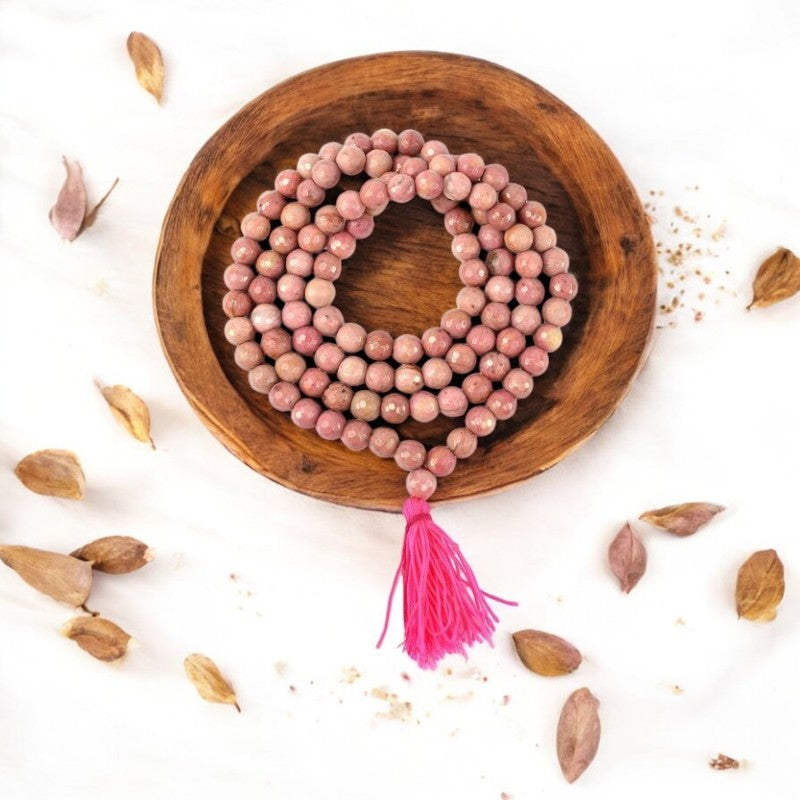 Rhodochrosite Mala Beads