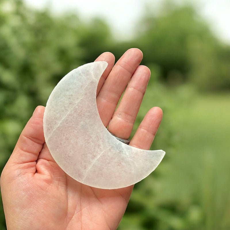 Selenite Crescent Moon