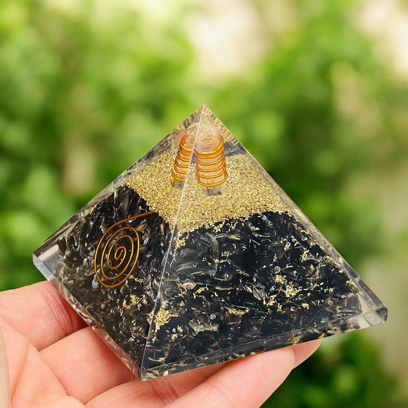 Obsidian Pyramid with Inlays