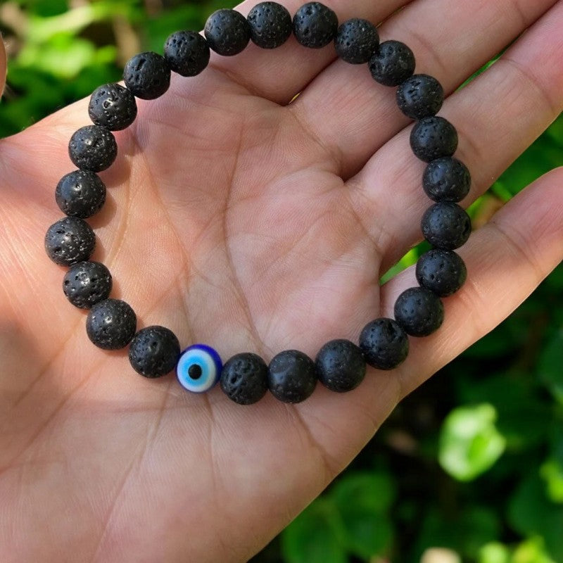 Lava with Evil Eye Bracelets