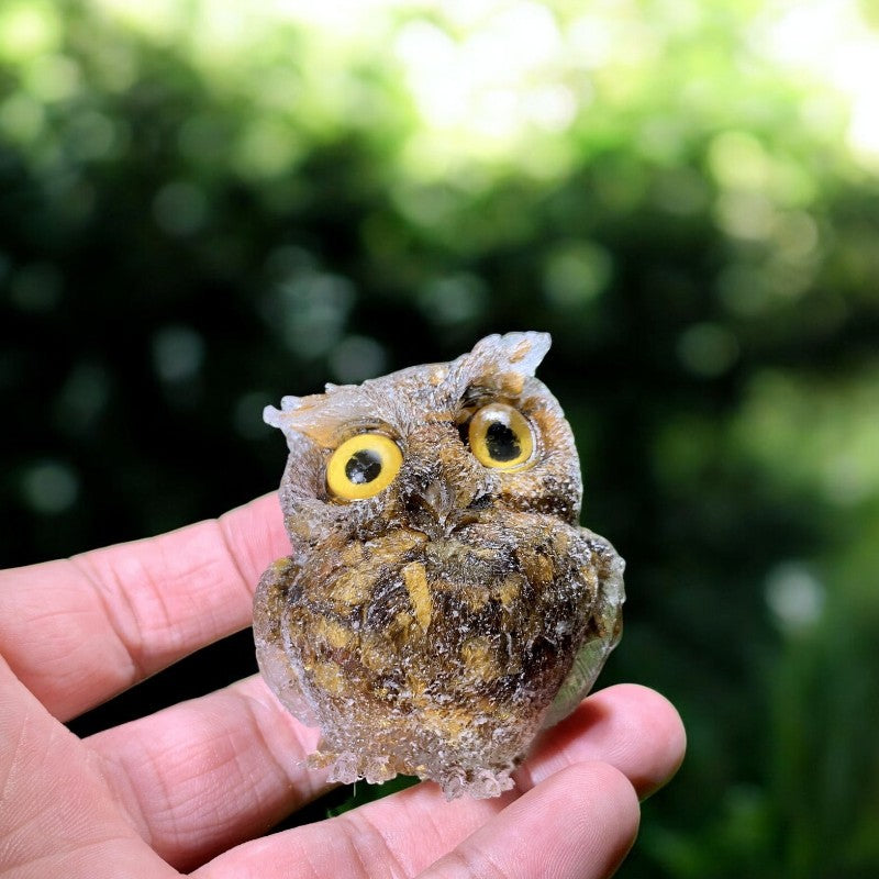 Tiger Eye Owl Figurine