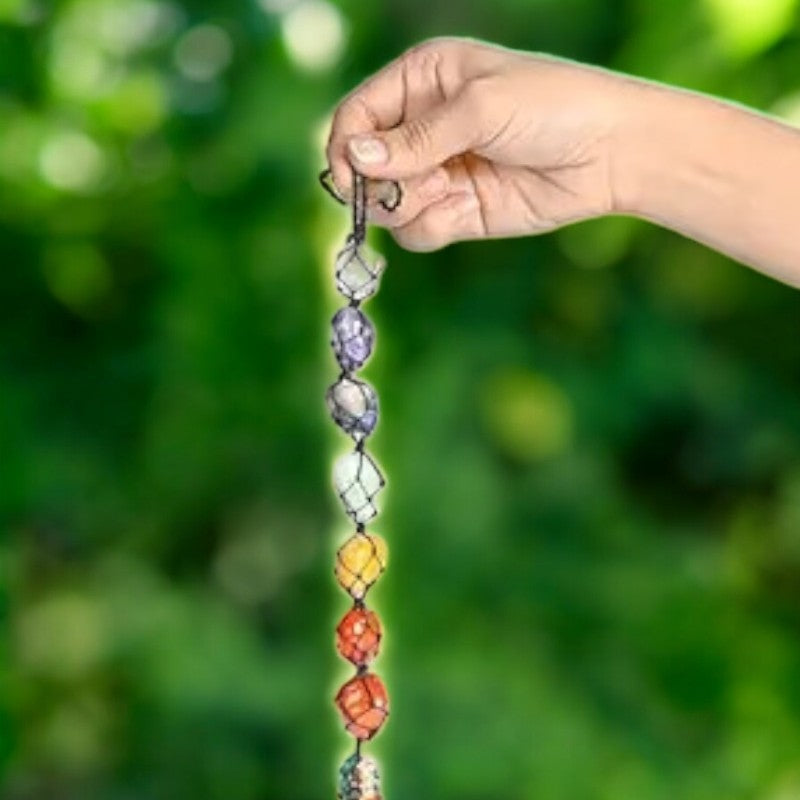 7 Chakra Tumbled Stone Hanger