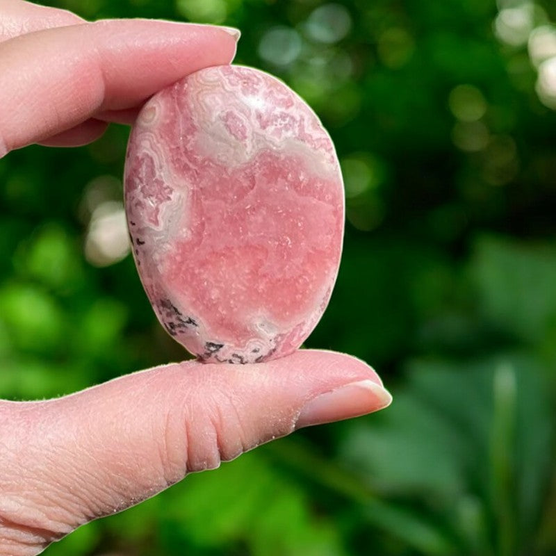 Rhodochrosite Palm Stone