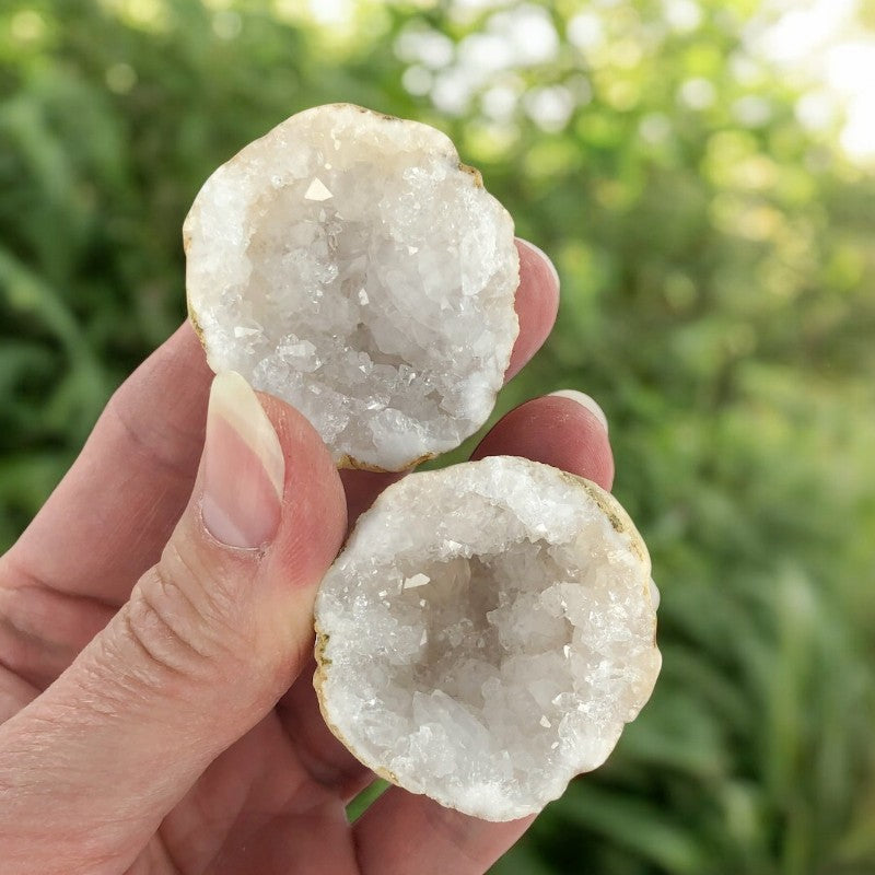Quartz Geode Pair