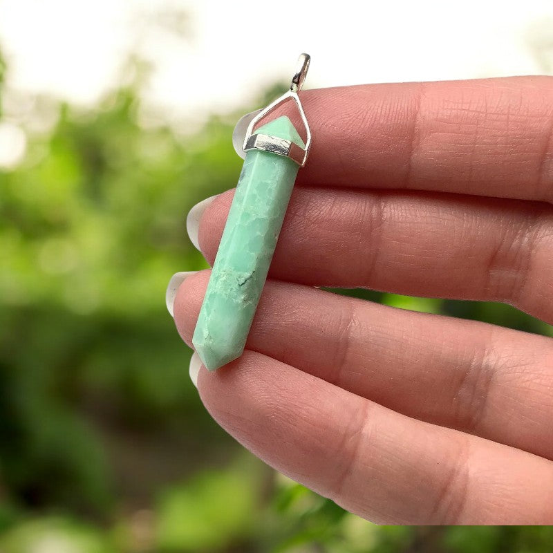 Chrysoprase Double Point Hanger