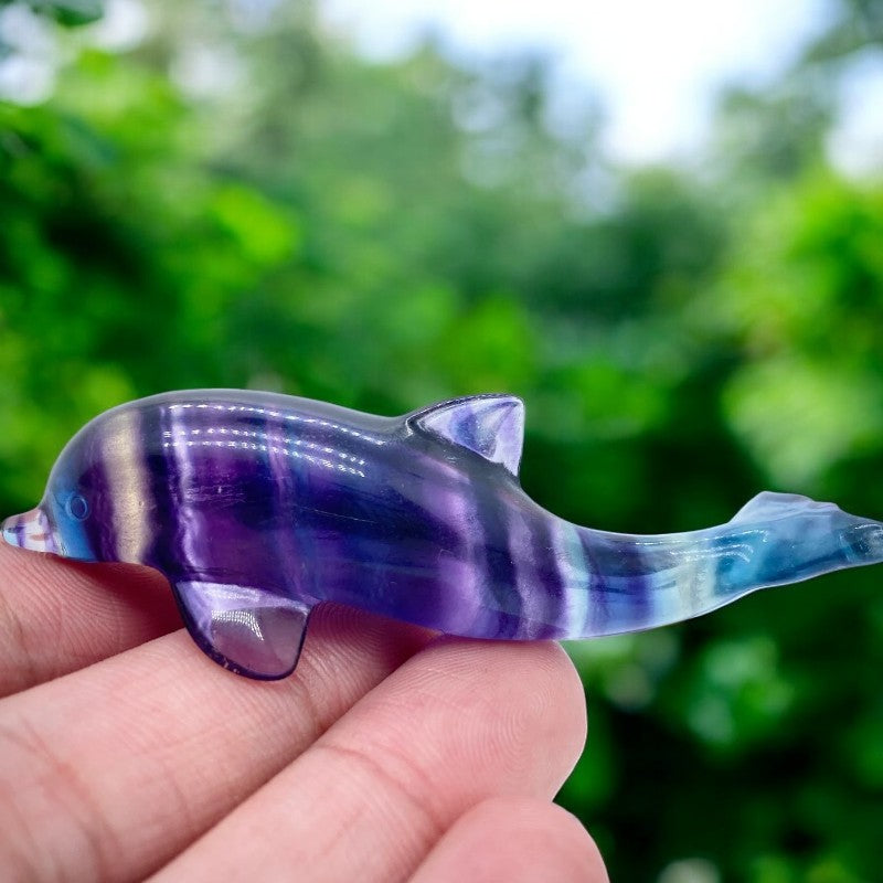Fluorite Dolphin Figurine